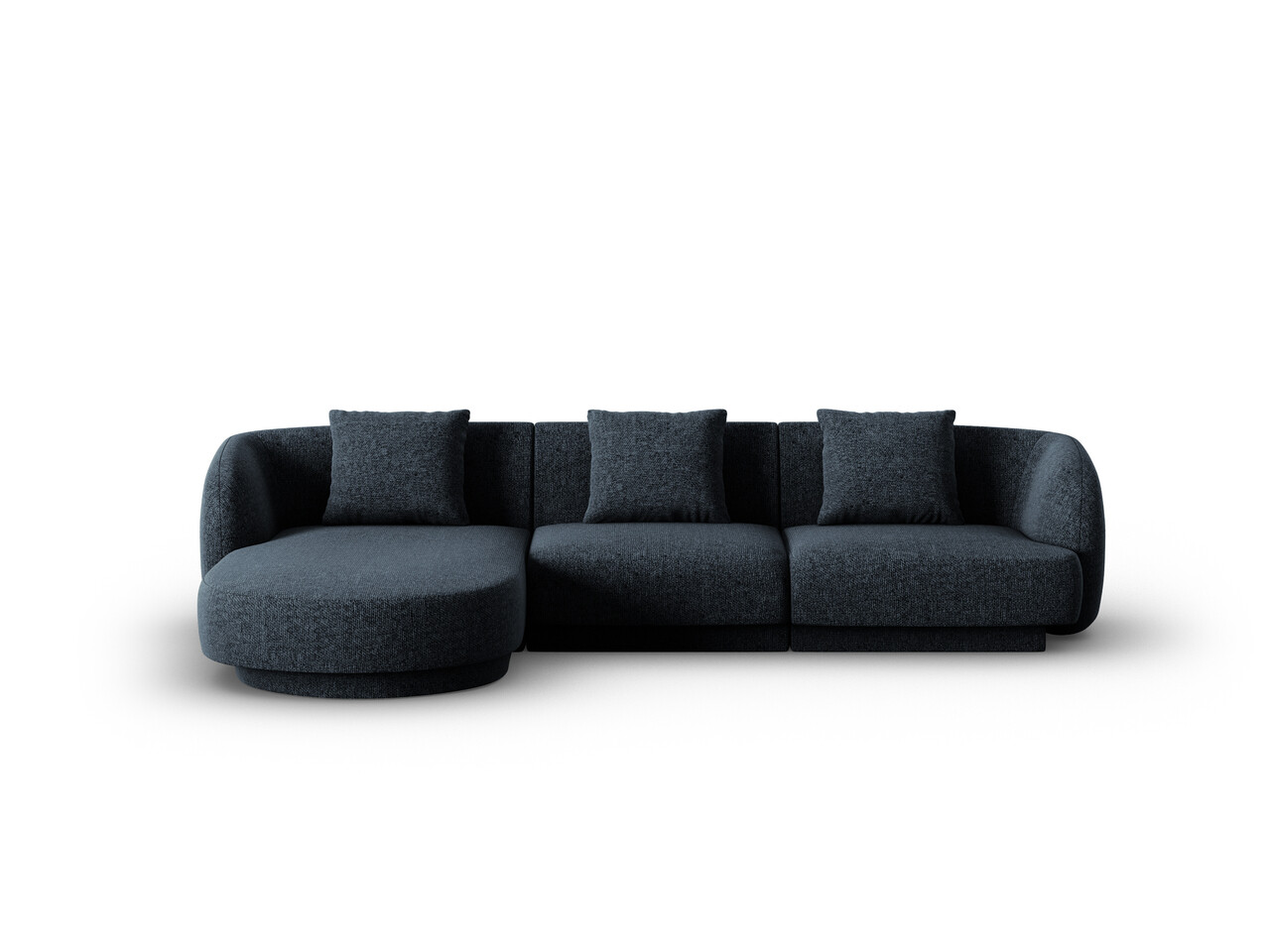 Coltar stanga 4 locuri, Tulum, Cosmopolitan Design, 255x156x70 cm, tesatura chenille, albastru regal - imagine 6